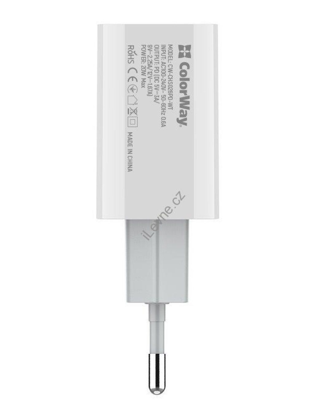 COLORWAY 1x USB-C/ síťová nabíječka/ 20W/ 100V-240V/ Bílá