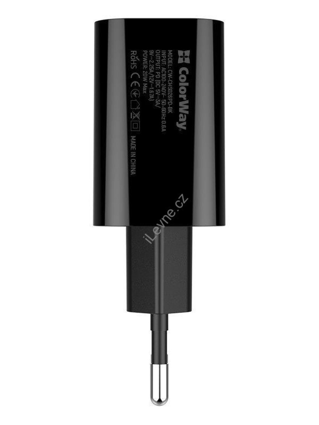 COLORWAY 1x USB-C/ síťová nabíječka/ 20W/ 100V-240V/ černá