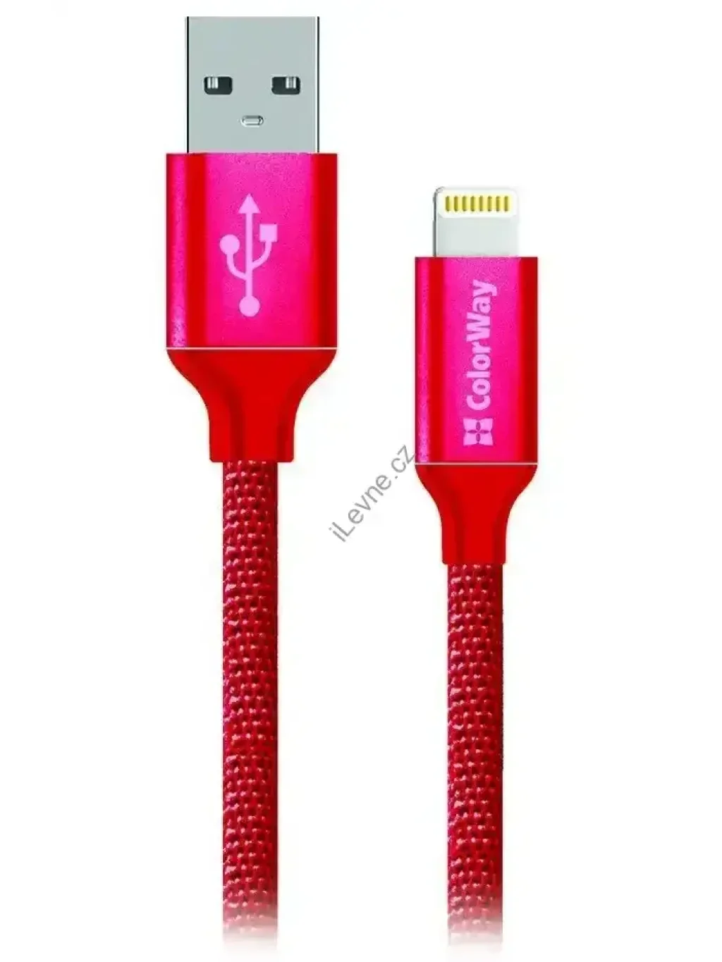 Colorway Datový Kabel USB-Apple Lightning, 2.1A, 1m, Červený