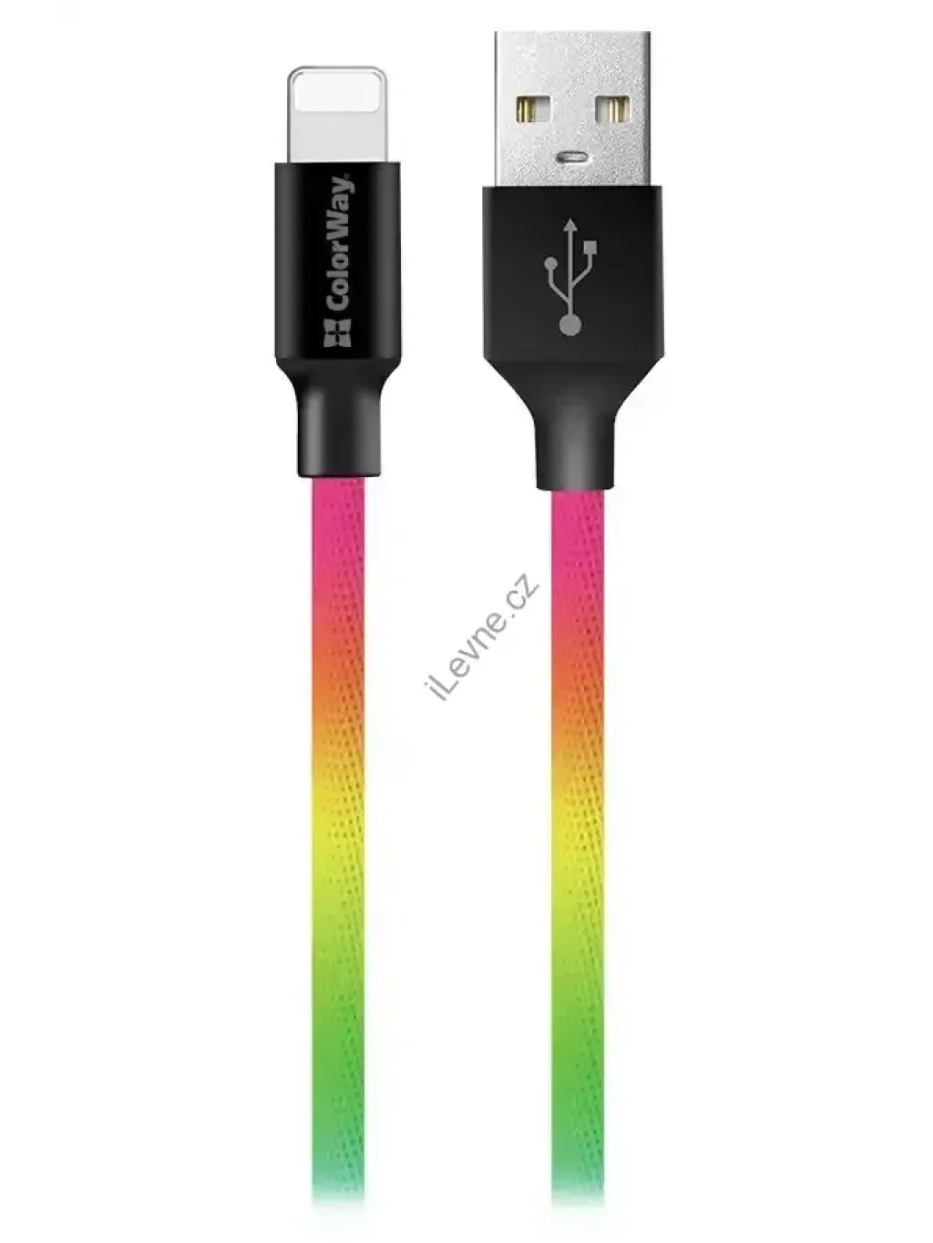 Colorway Datový Kabel USB/ Apple Lightning/ 2.4A/ 1m/ Multicolor