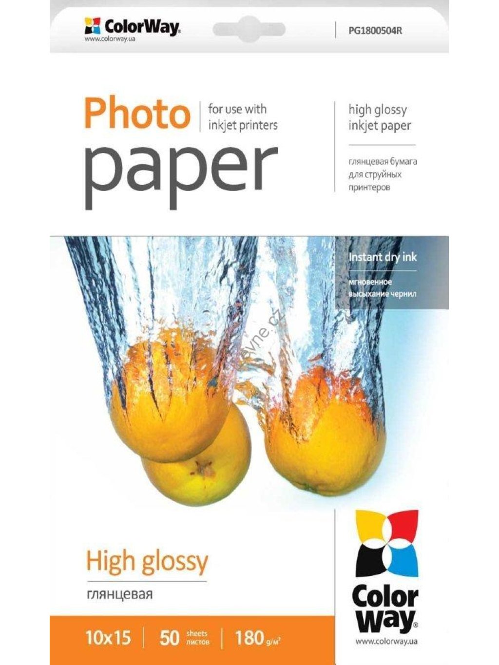 COLORWAY fotopapír/ high glossy 180g/m2, 10x15/ 50 kusů