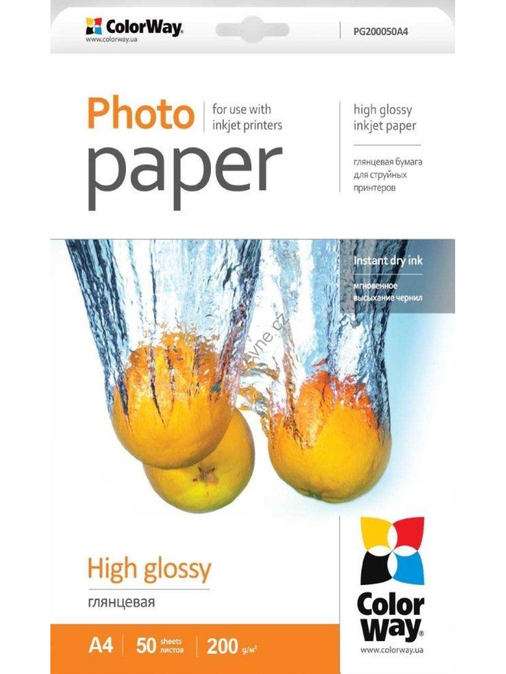 COLORWAY fotopapír/ high glossy 200g/m2, A4/ 50 kusů