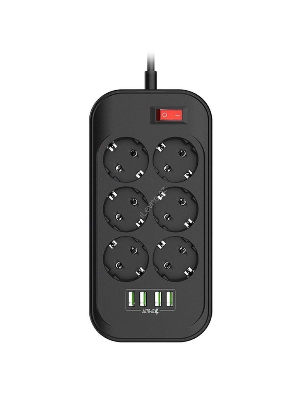 COLORWAY Prodlužovací napájecí přívod/ 6x Schuko/ 4x USB 5V / kabel 2m