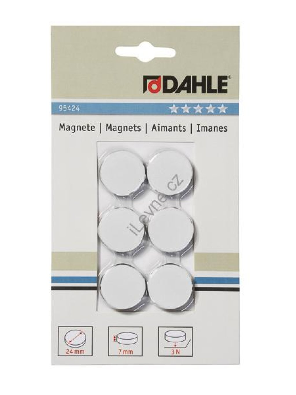 Dahle magnety plánovací, Ø 24 mm, 3 N, bílé