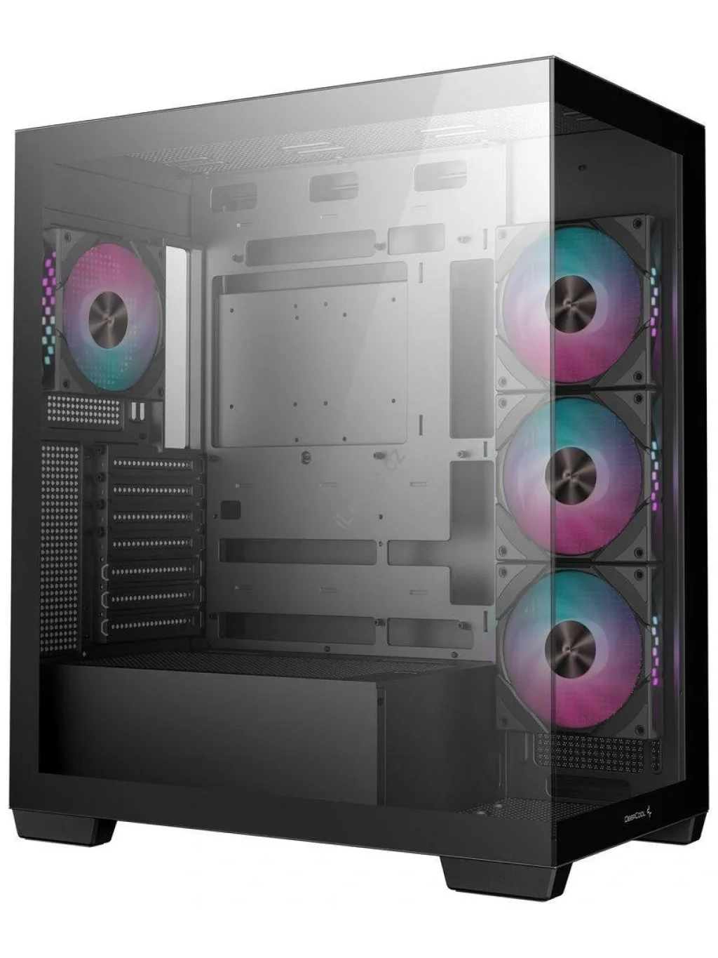 DEEPCOOL skříň CG580 4F / ATX / 4x120mm ARGB fans / 2xUSB 3.0 / panoramatická / tvrzené sklo / černá