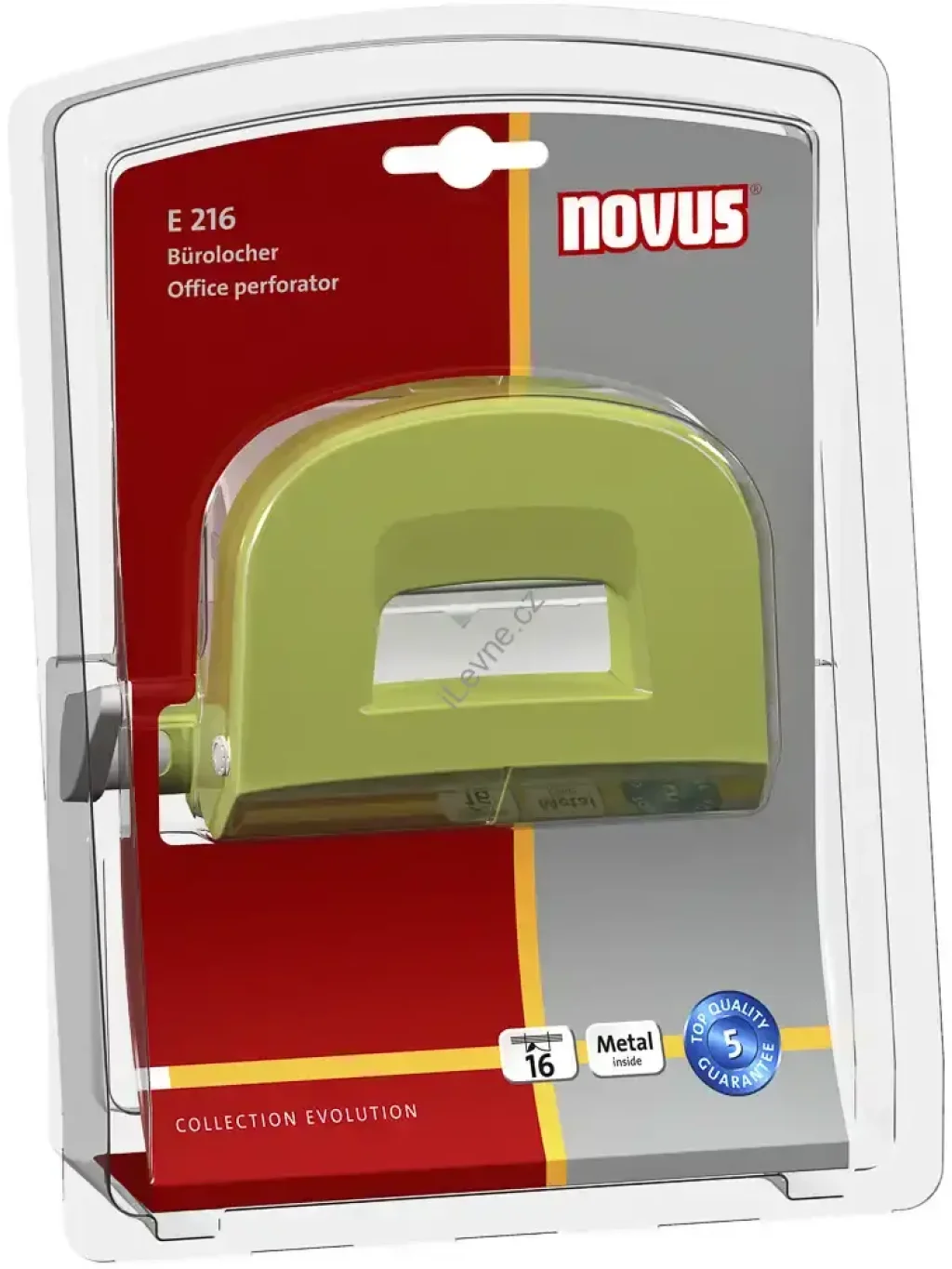 děrovačka E 216 Fresh, 16 listů, blistr, zelená lesk