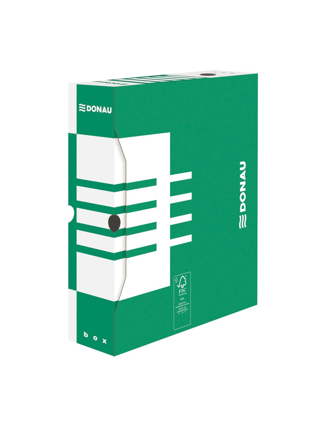 DONAU archivační box, A4/80 mm, lepenka, zelený