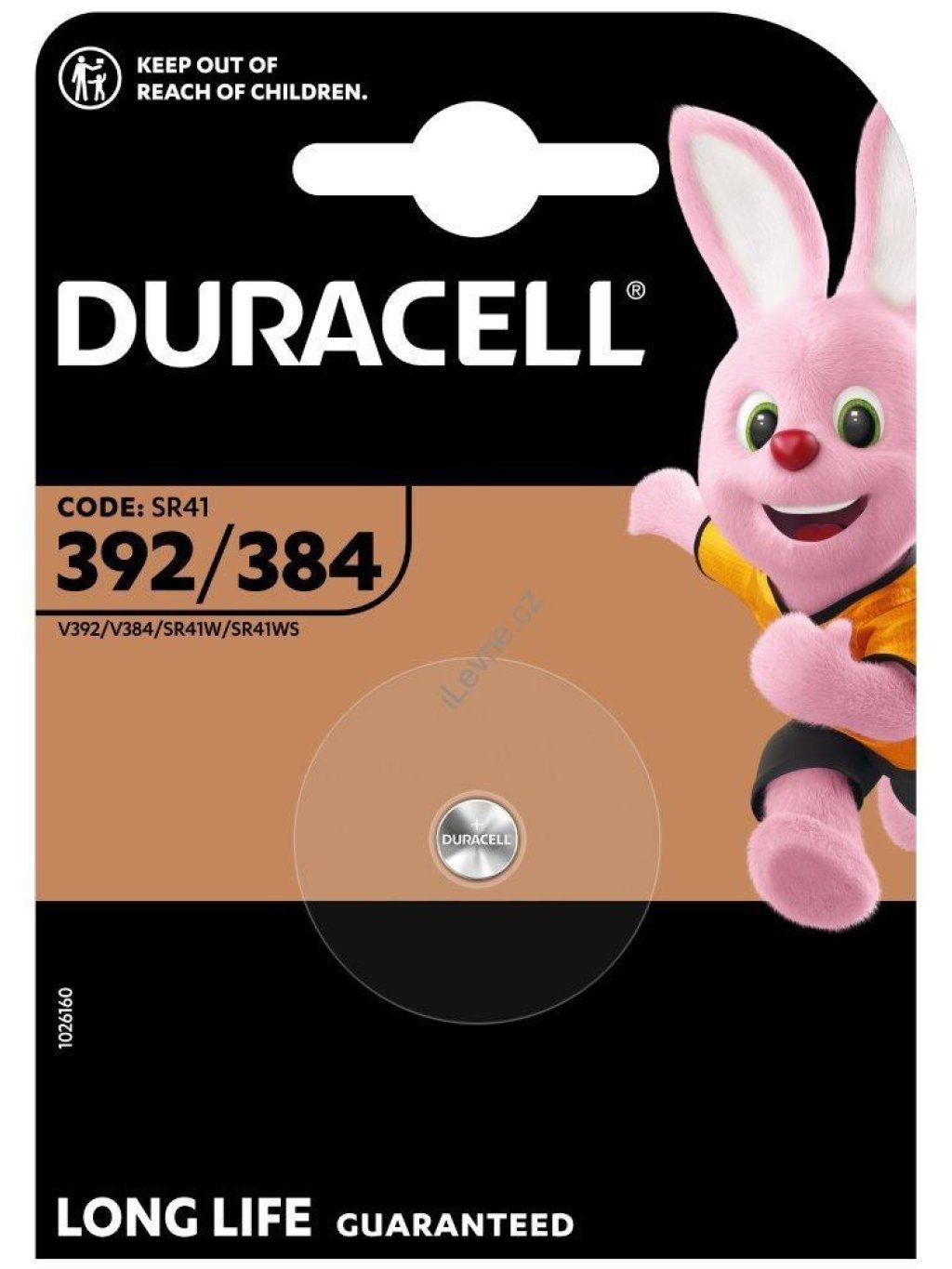 Duracell silver-oxide knoflíková baterie 392/384/SR41 1ks