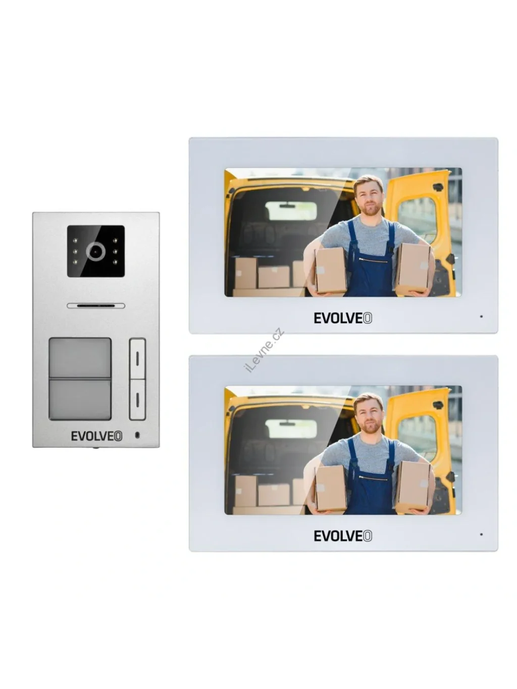 DoorPhone AP2-2 drátový videotelefon pro dva byty s aplikací, bílý
