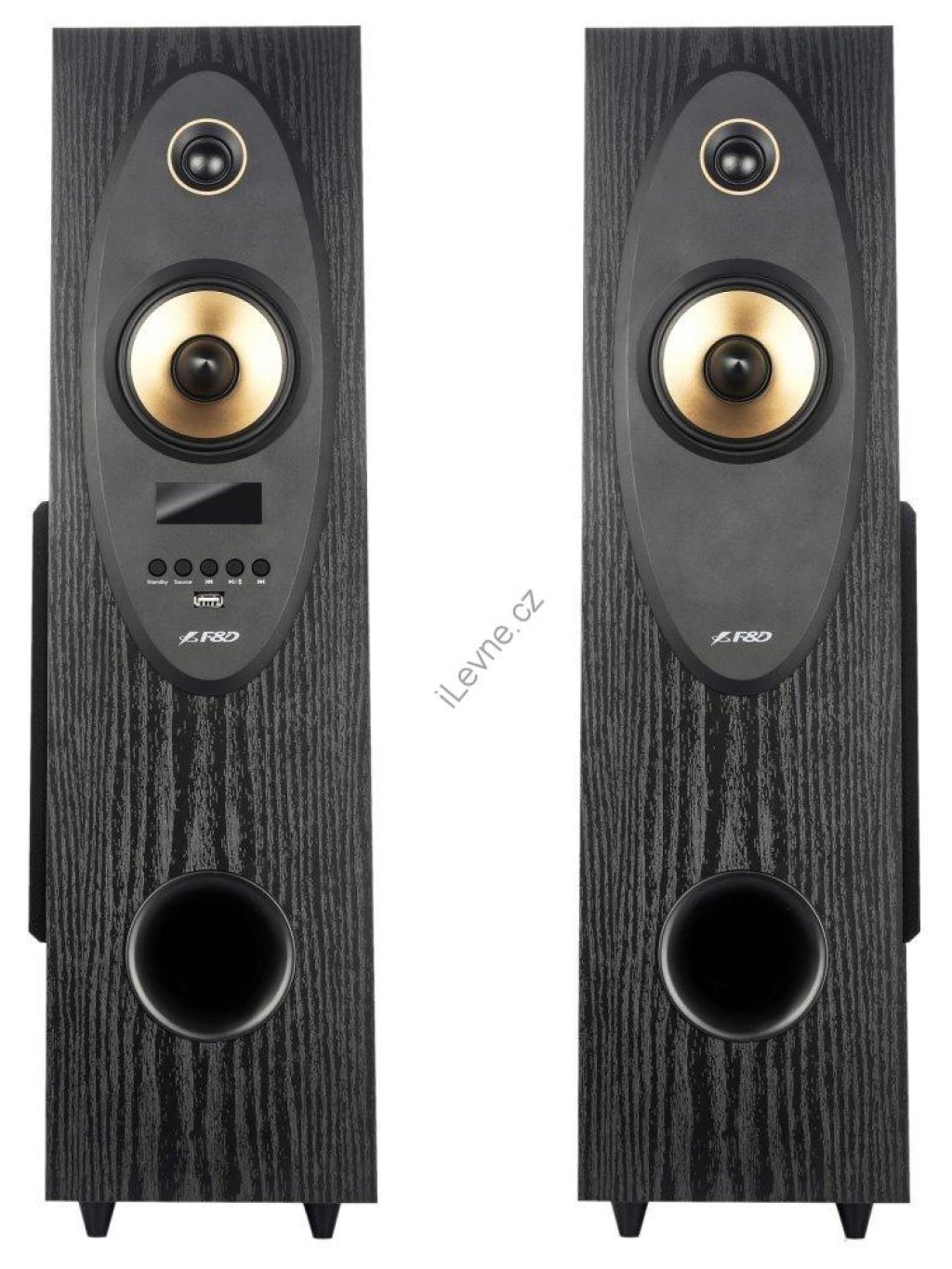 FENDA F&D repro T-35X/ 2.0/ 80W/ černé/ dřevěné/ BT5.0/ Optický vstup/ FM rádio/ USB/ dálkové ovládání/ Karaoke