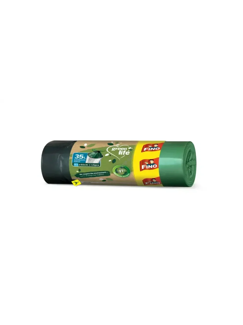 FINO Pytle na odpad Green Life zatahovací extra silné 35 l, 15 ks
