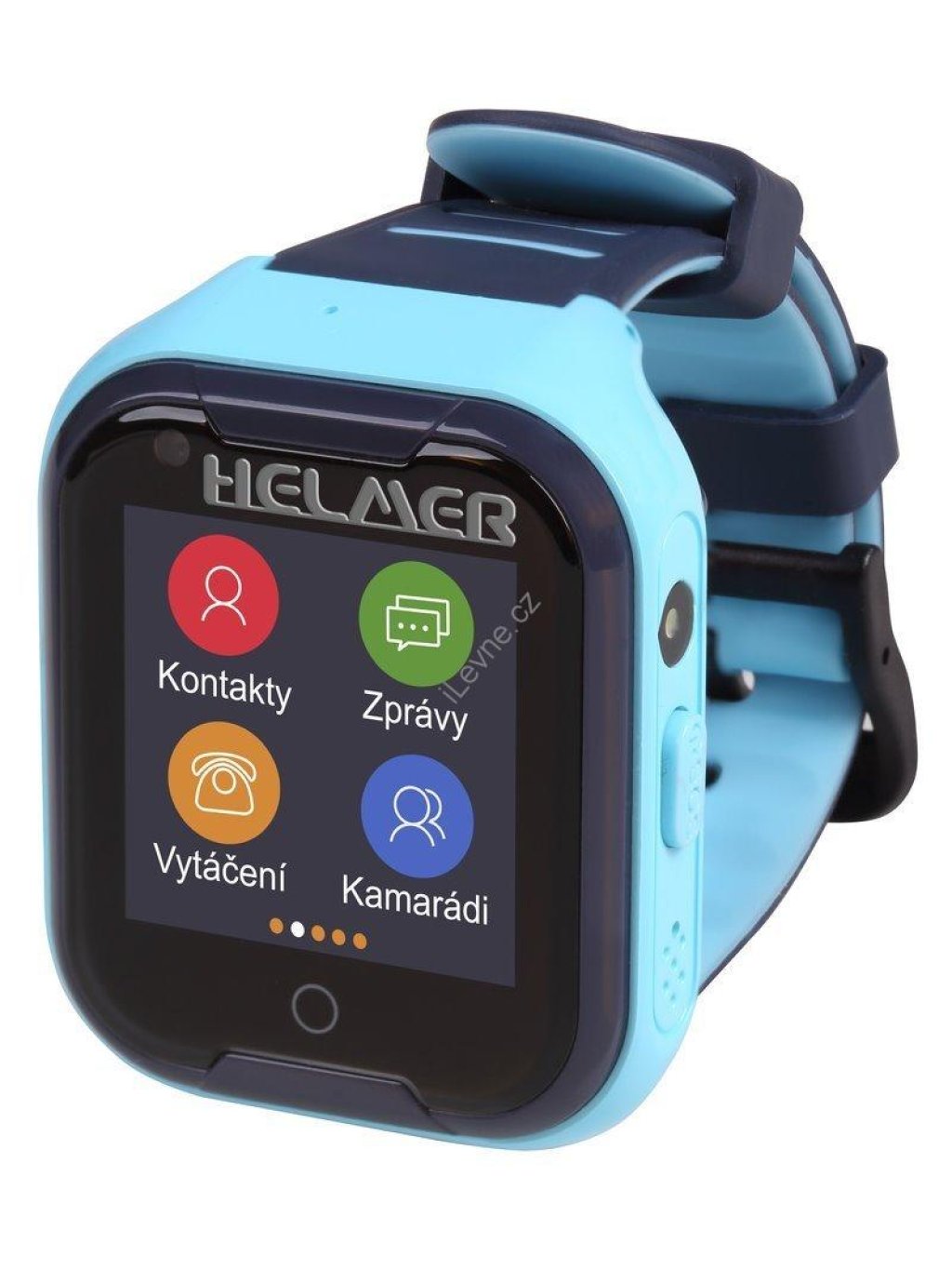 HELMER dětské hodinky LK 709 s GPS lokátorem/ dot. display/ 4G/ IP67/ nano SIM/ videohovor/ foto/ Android a iOS/ modré