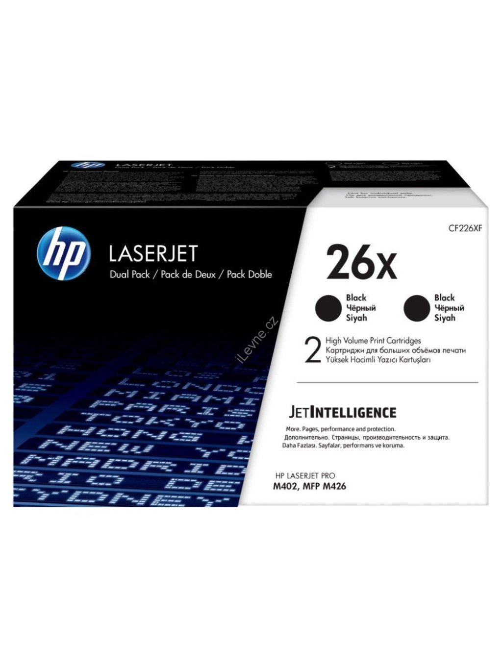 HP 26X Dvojbalení černých originálních tonerových kazet LaserJet s vysokou výtěžností