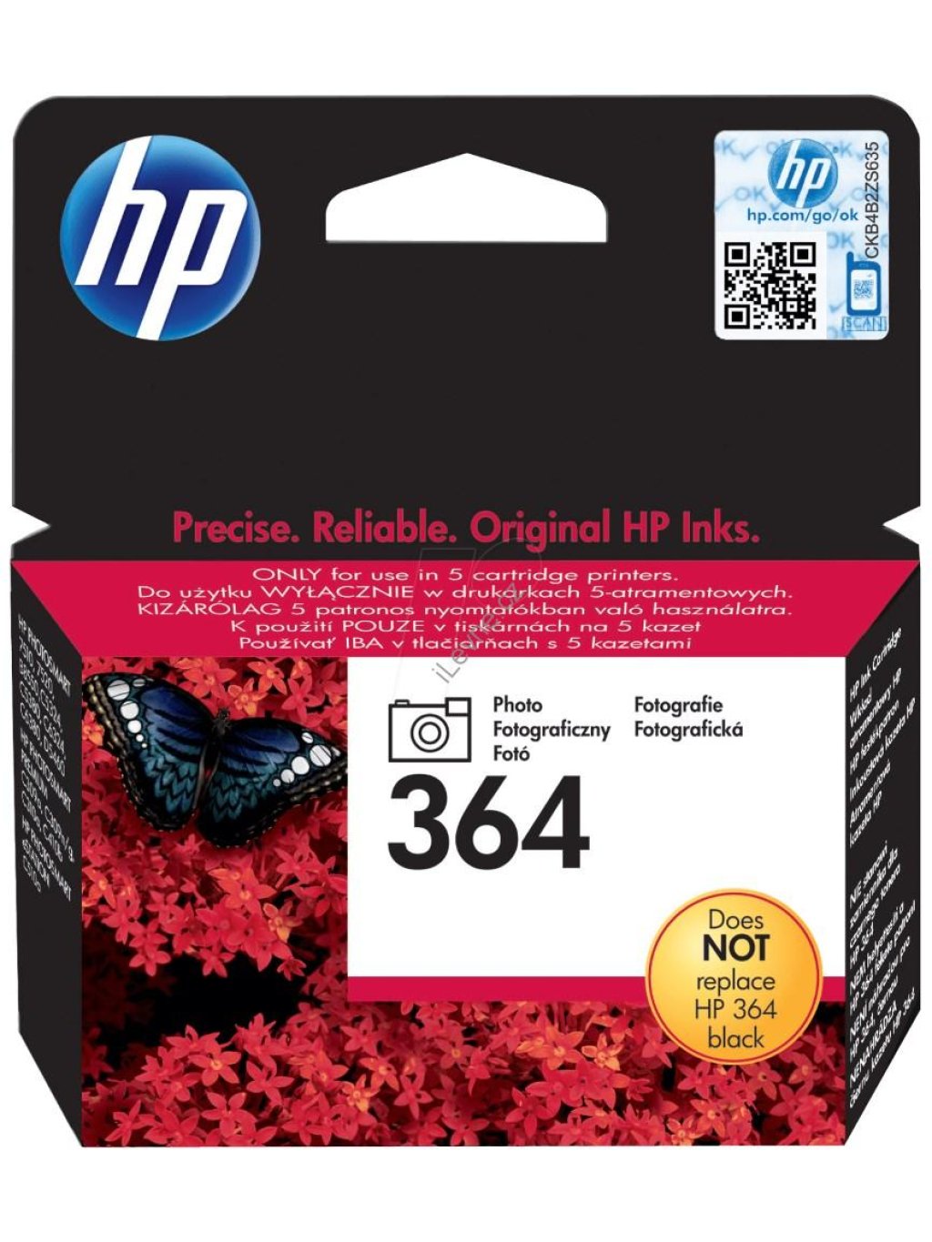 HP (364) inkoustová náplň Vivera photo černá CB317EE originál
