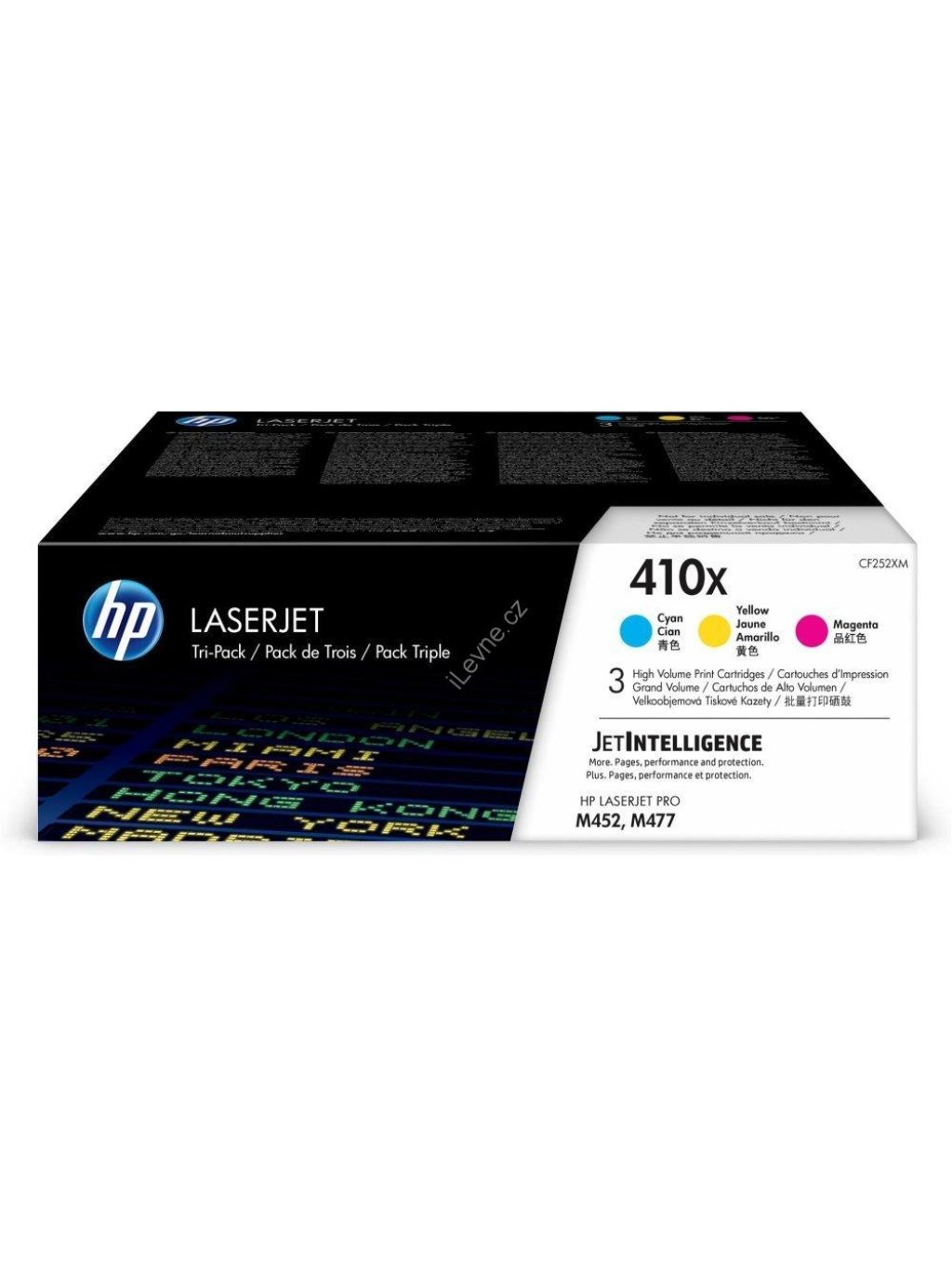 HP 410X Trojbalení originálních tonerových kazet LaserJet, azurová/purpurová/žlutá