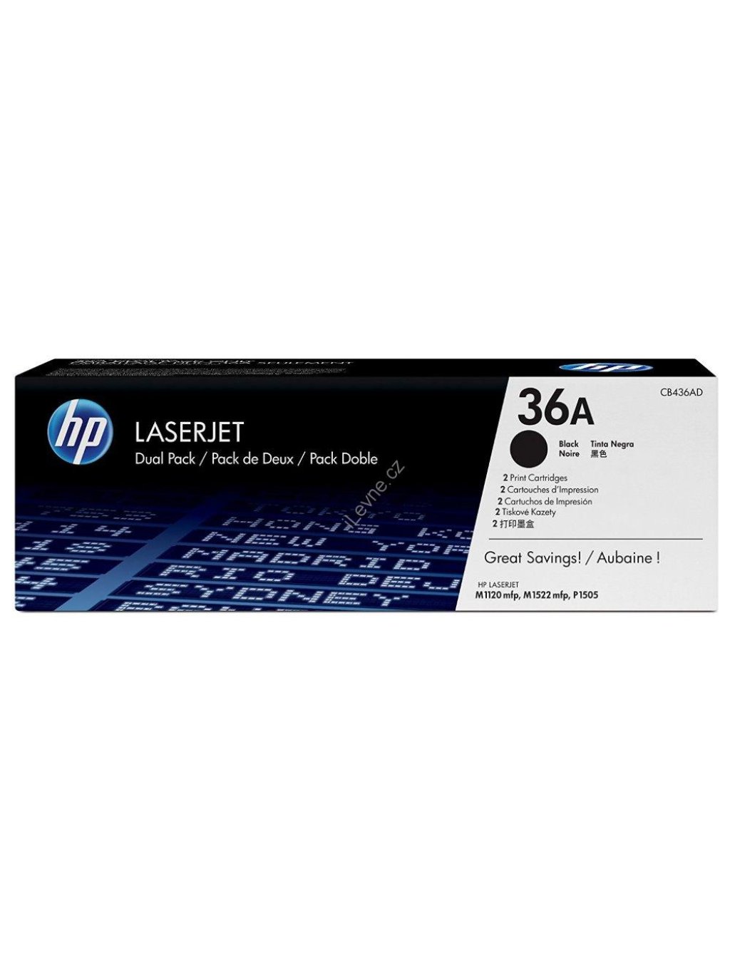 HP černý toner pro LJ P1505, aQ 2000 str. CB436AD 2pack originál