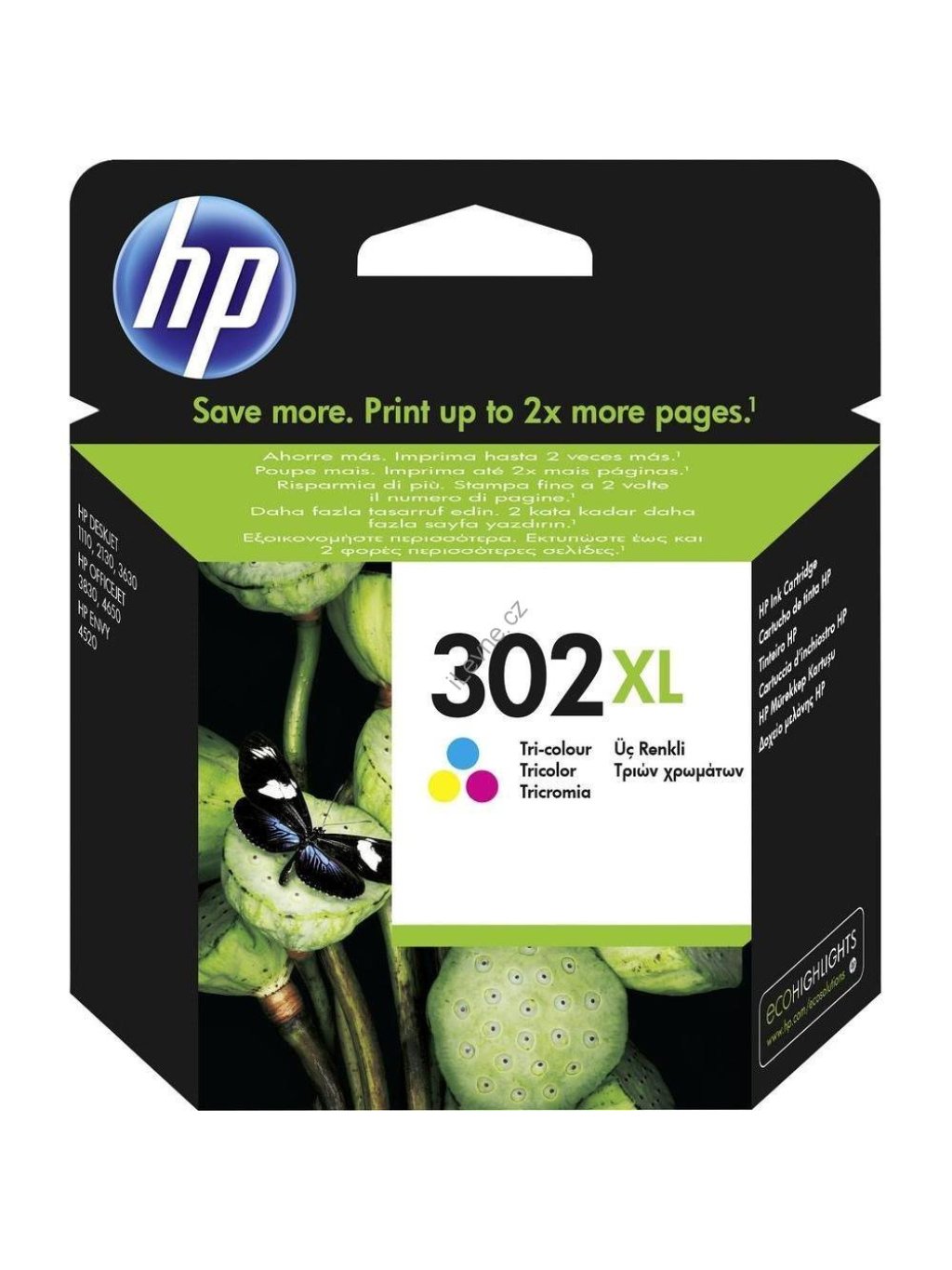 HP inkoustová kazeta 302XL tricolor CMY F6U67AE originál