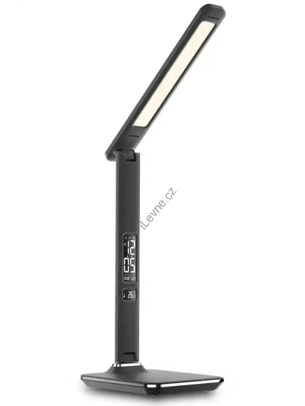 IMMAX LED stolní lampička Kingfisher/ 9W/ 450lm/ 12V/1A/ 3 různé barvy světla/ sklápěcí rameno/ USB/ černá