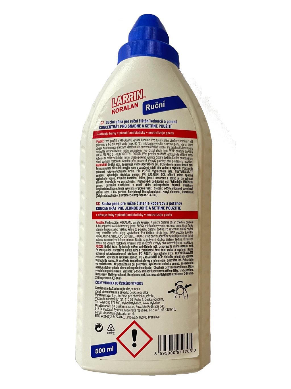 Larrin Koralan pro ruční čištění koberců a čalounění 500ml