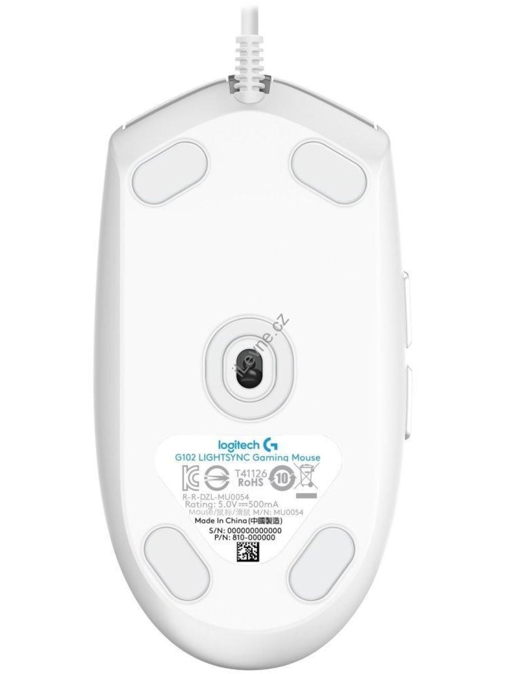 Logitech herní myš G102 LIGHTSYNC/ optická/ 6 tlačítek/ 8000dpi/ USB/ bílá
