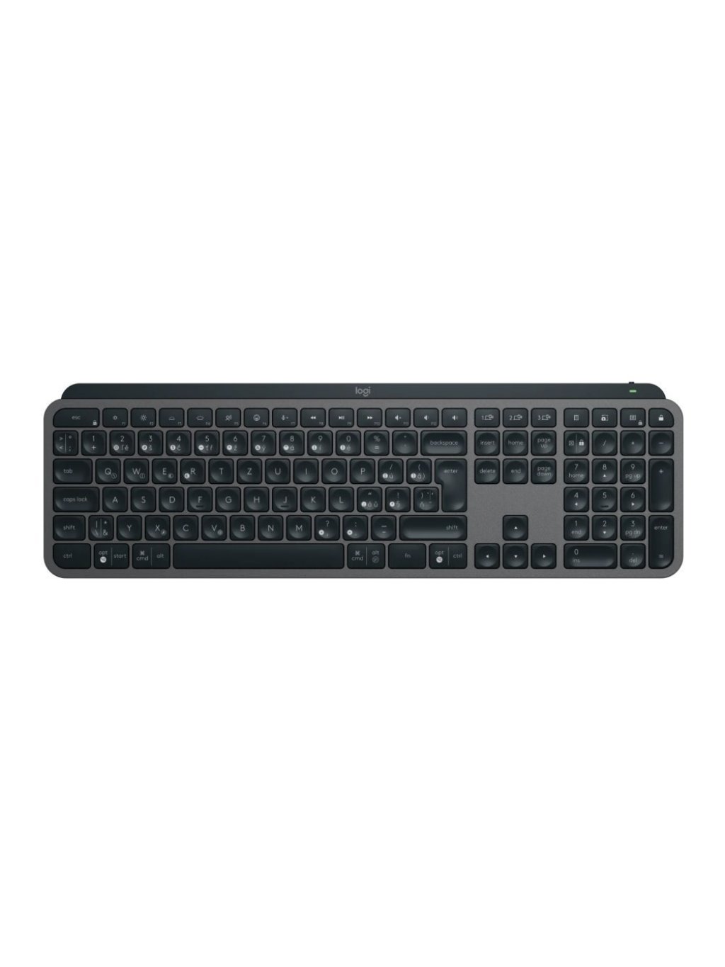 Logitech klávesnice MX Keys S/ bezdrátová/ Bluetooth/ USB-C/ CZ-SK layout/ grafitová