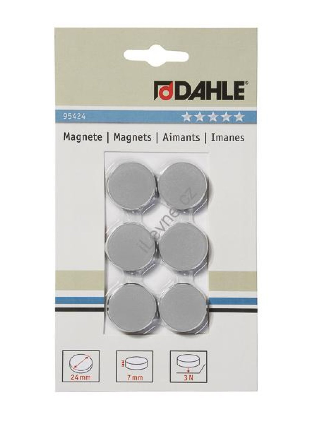 magnety plánovací, Ø 24 mm, 3 N, šedé