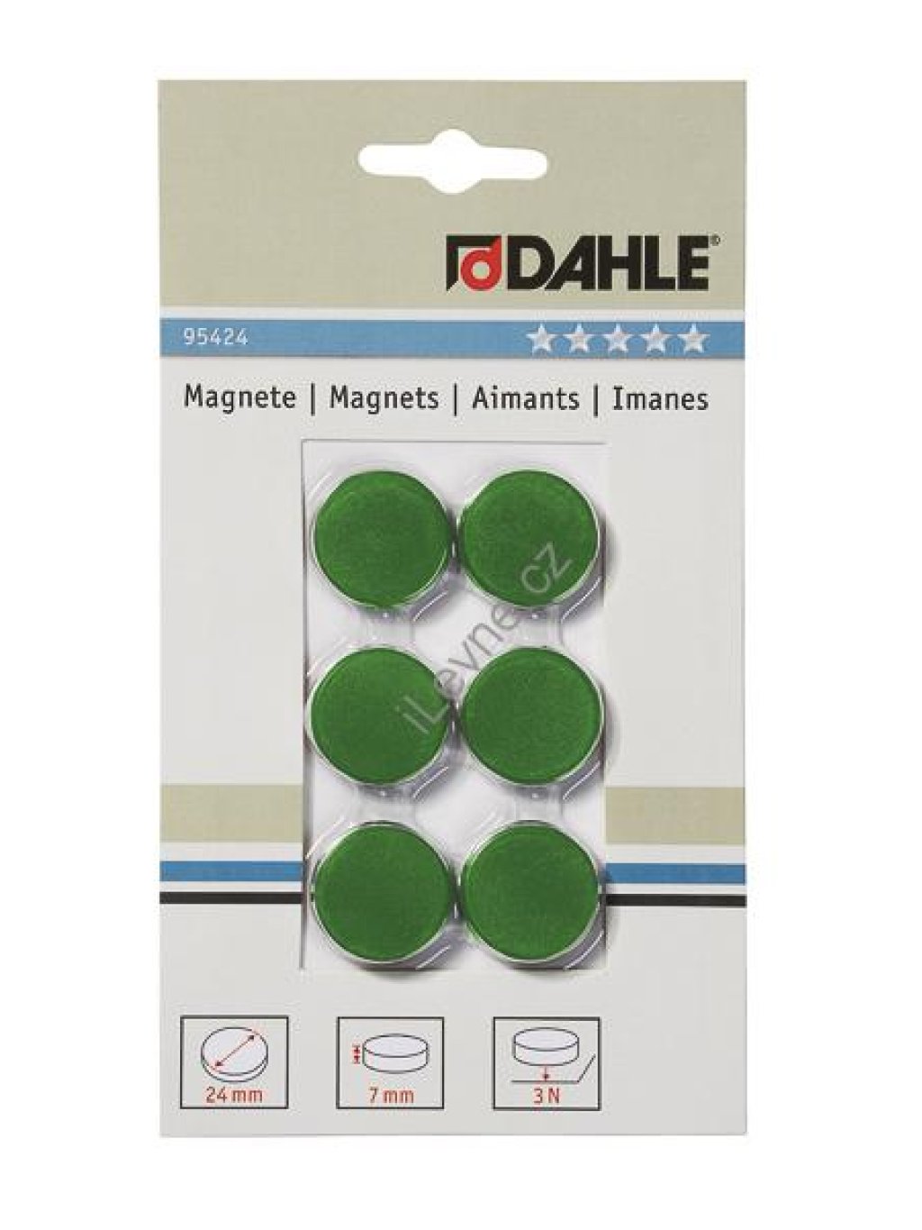 magnety plánovací, Ø 24 mm, 3 N, zelené