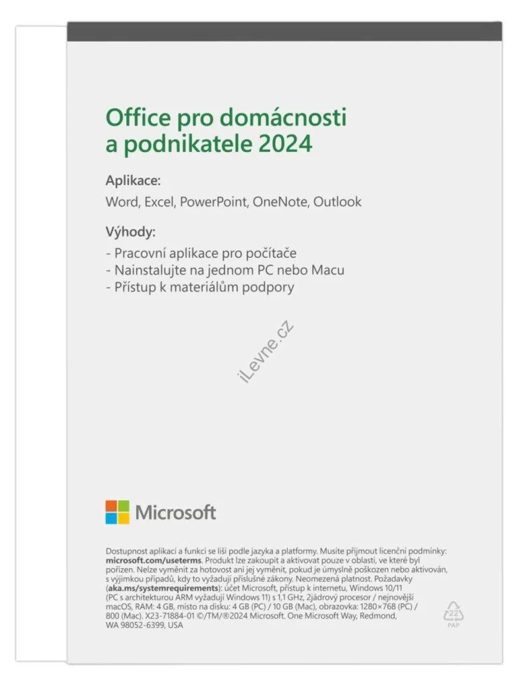 Microsoft Office pro domácnosti a podnikatele 2024 Czech Medialess