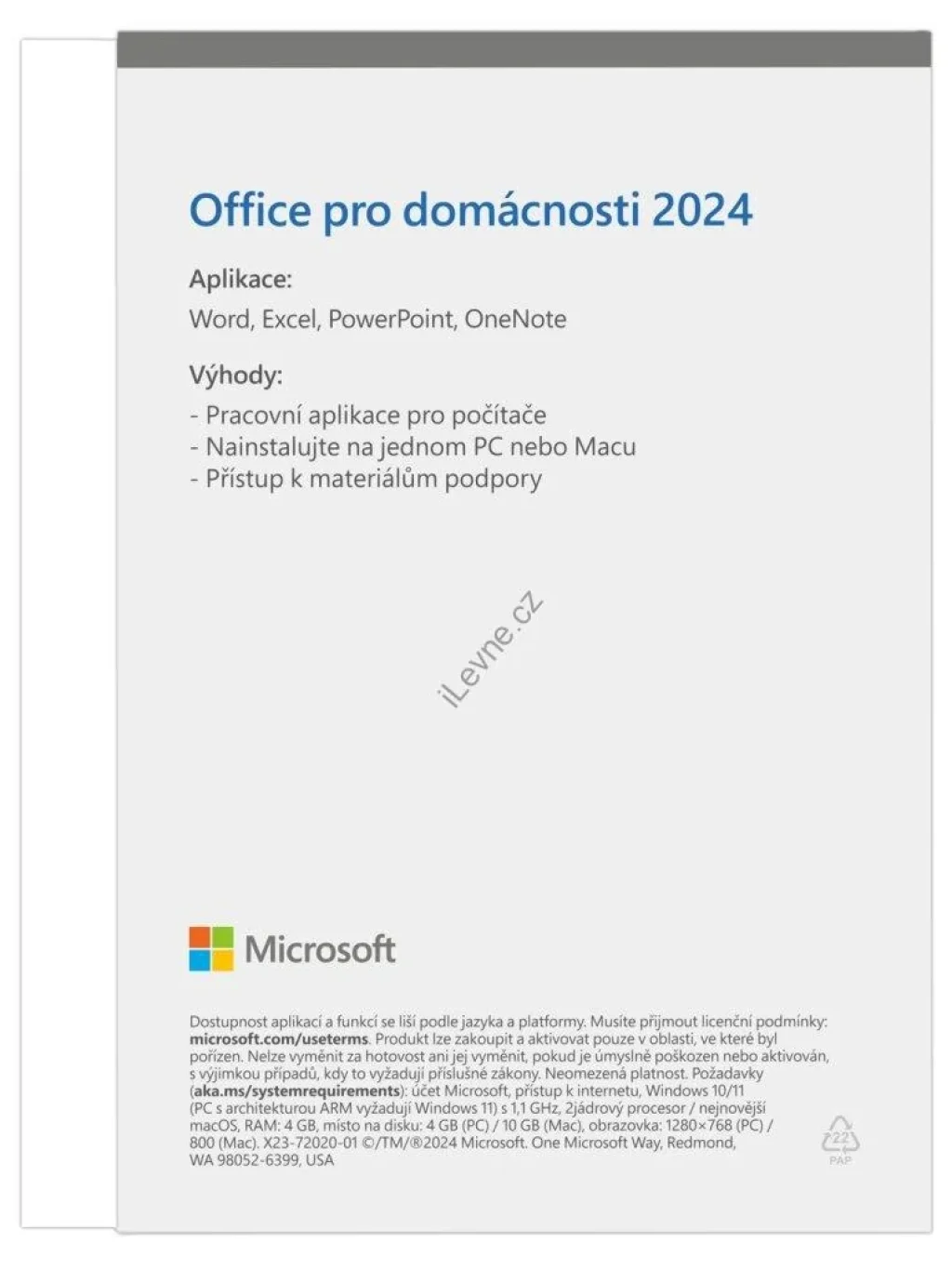 Microsoft Office pro studenty a domácnosti 2024 Czech Medialess