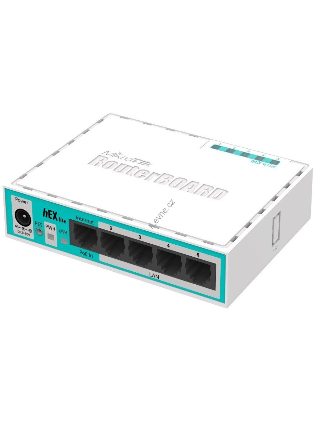 Mikrotik RouterBOARD RB750r2 hEX lite/ 850 MHz/ 64 MB RAM/ 5x LAN/ Router OS L4/ vč. plast. krytu a zdroje