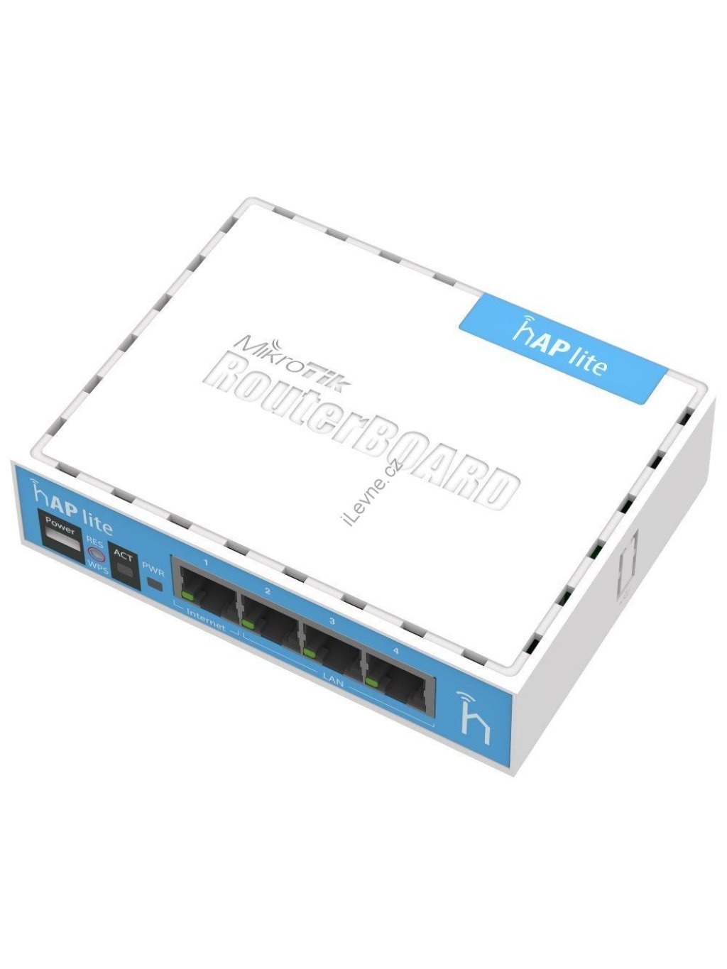 MikroTik, RouterBOARD RB941-2nD, hAP-Lite, 650Mhz CPU, 32MB RAM, 4xLAN, 2.4Ghz 802b/g/n, ROS L4, case, PSU