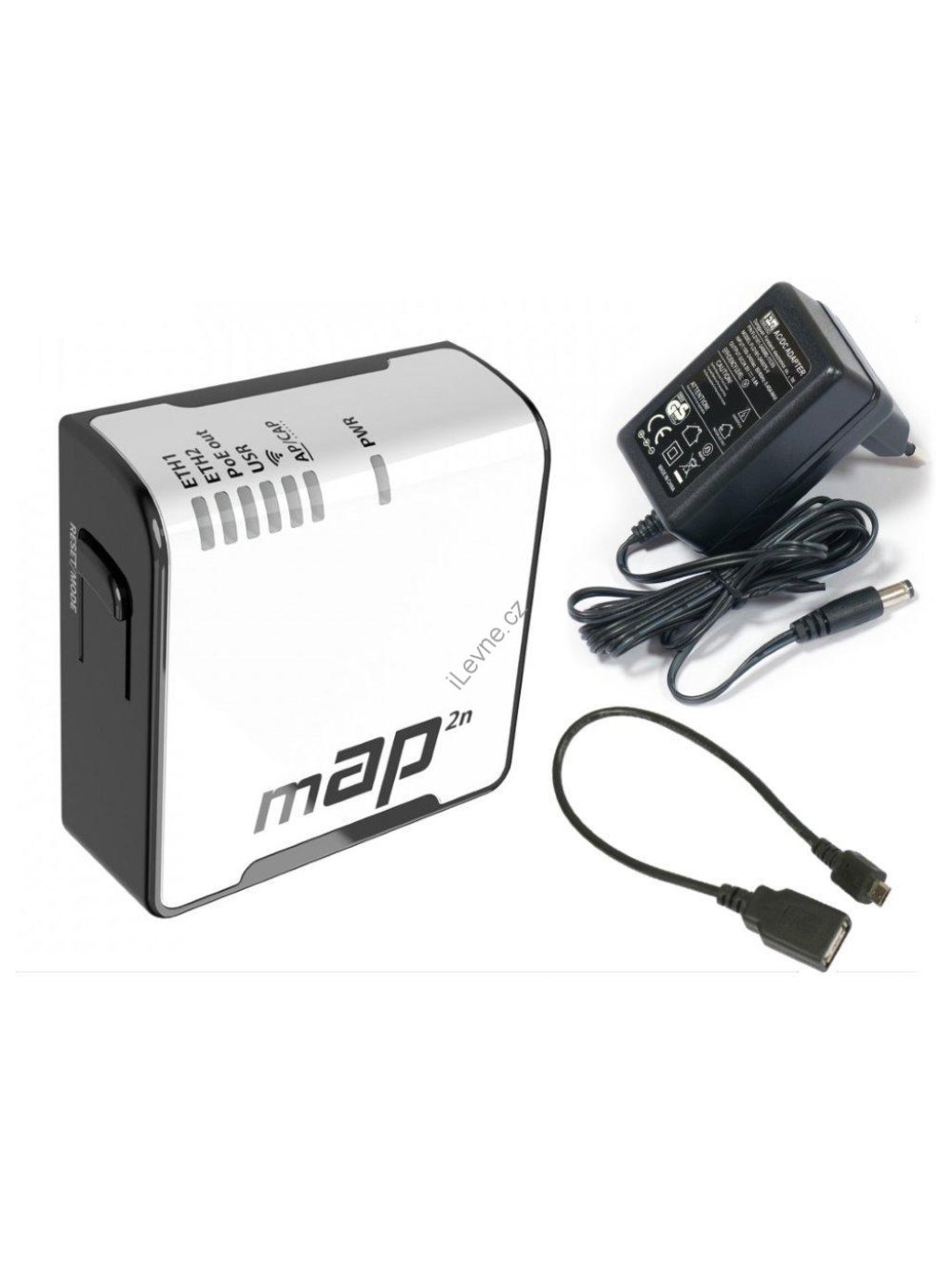 MikroTik RouterBOARD RBmAP2nD, RouterOS L4, 2xLAN, plast. krabice, napájecí adaptér