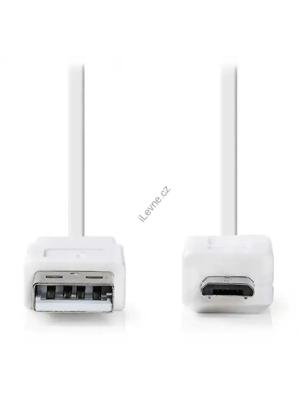 NEDIS kabel USB 2.0/ zástrčka A - zástrčka micro B/ plochý/ bílý/ 1m