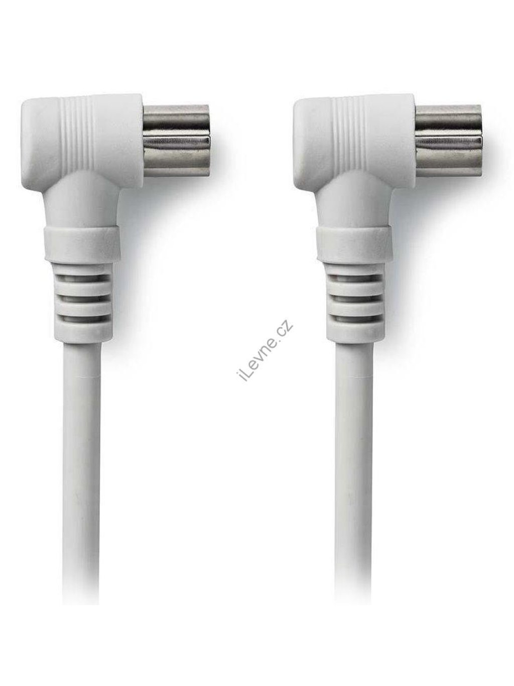 NEDIS koaxiální anténní kabel/ koaxiální zástrčka úhlová - koaxiální zásuvka úhlová/ bílý/ 1,5m
