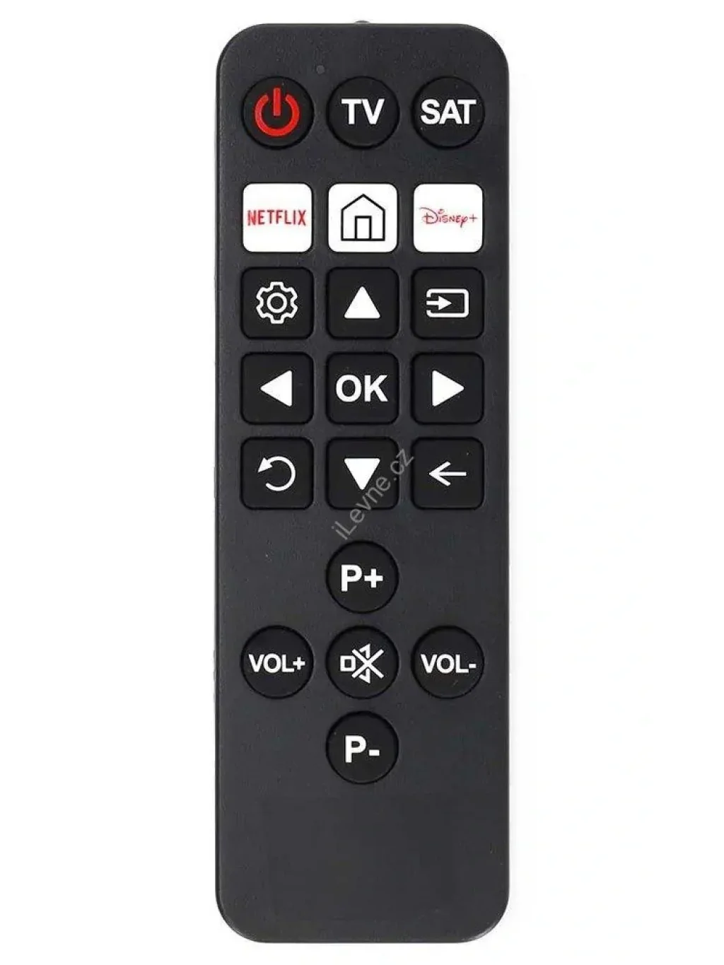 NEDIS předprogramovaný univerzální dálkový ovladač pro seniory/ 2 zařízení/ kompatibilní se všemi televizory