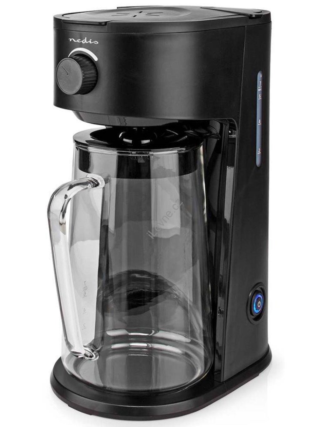 NEDIS přístroj na přípravu ledové kávy a ledového čaje/ kávový filtr/ objem 2.5 l/ 6 šálků/ černý