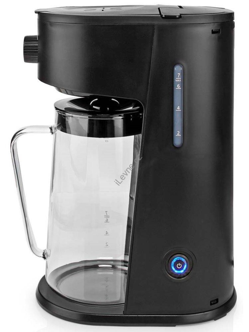 NEDIS přístroj na přípravu ledové kávy a ledového čaje/ kávový filtr/ objem 2.5 l/ 6 šálků/ černý