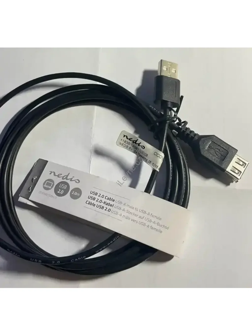 NEDIS prodlužovací kabel USB 2.0/ zástrčka A - zásuvka A/ černý/ bulk/ 2m