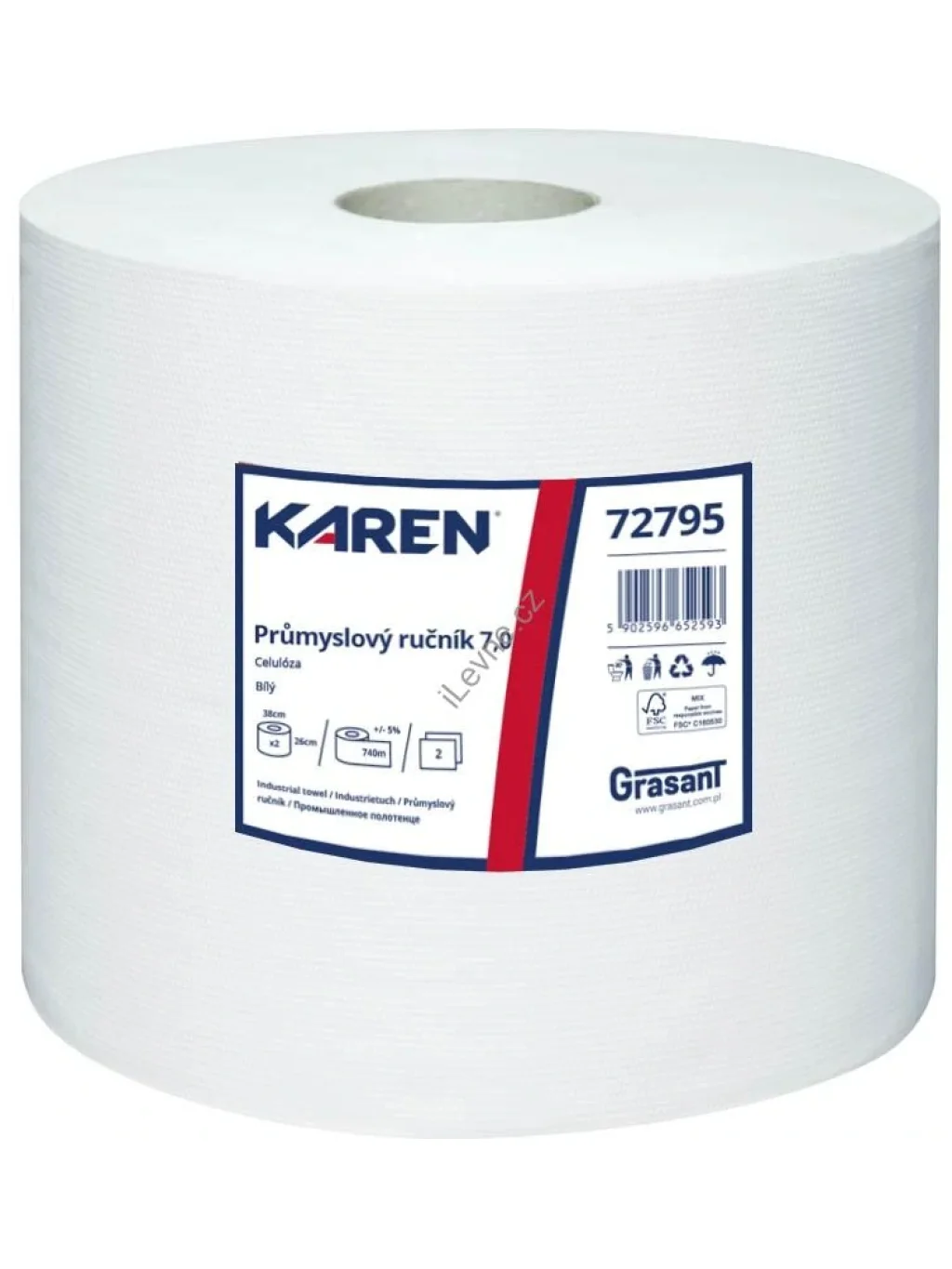 Papírové průmyslové utěrky KAREN XXL 72795 2-vrstvé bílé