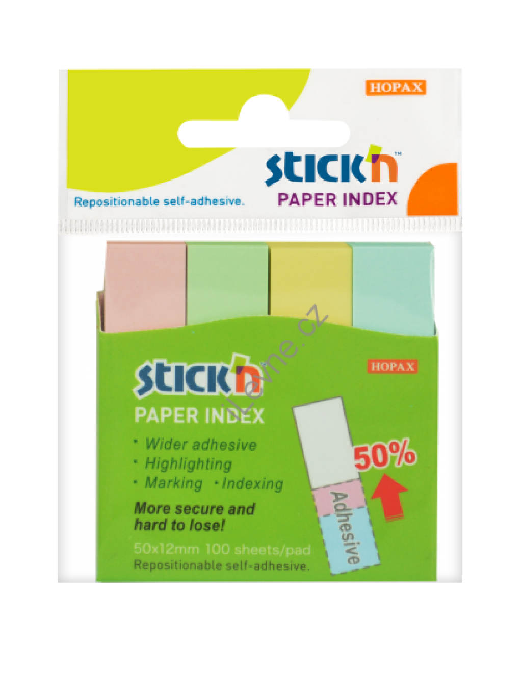 Papírové záložky Hopax Pastel Mix 50 x 12 mm 400 lístků