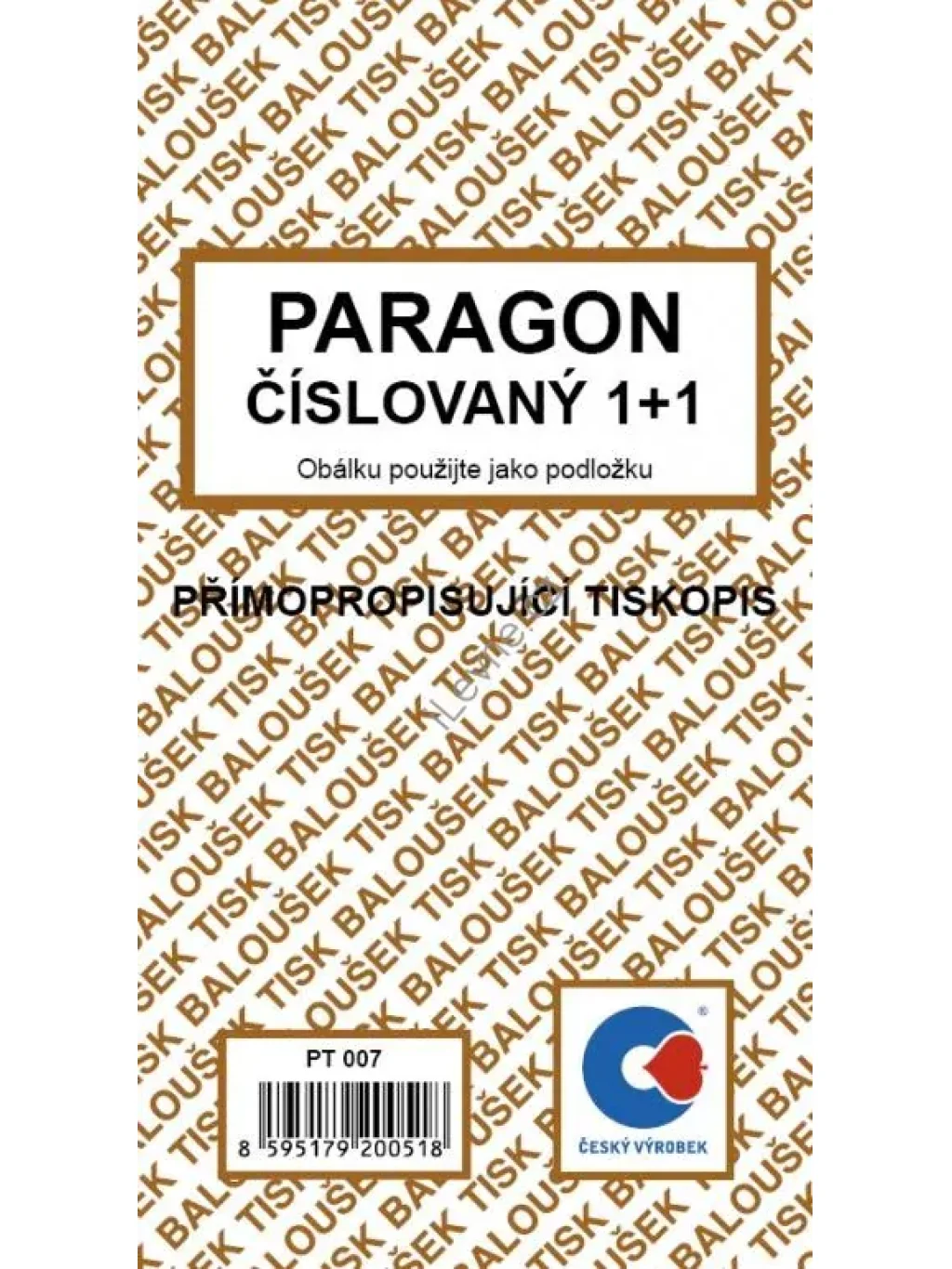 Paragon 1+1 číslovaný, samopropis, 50 listů