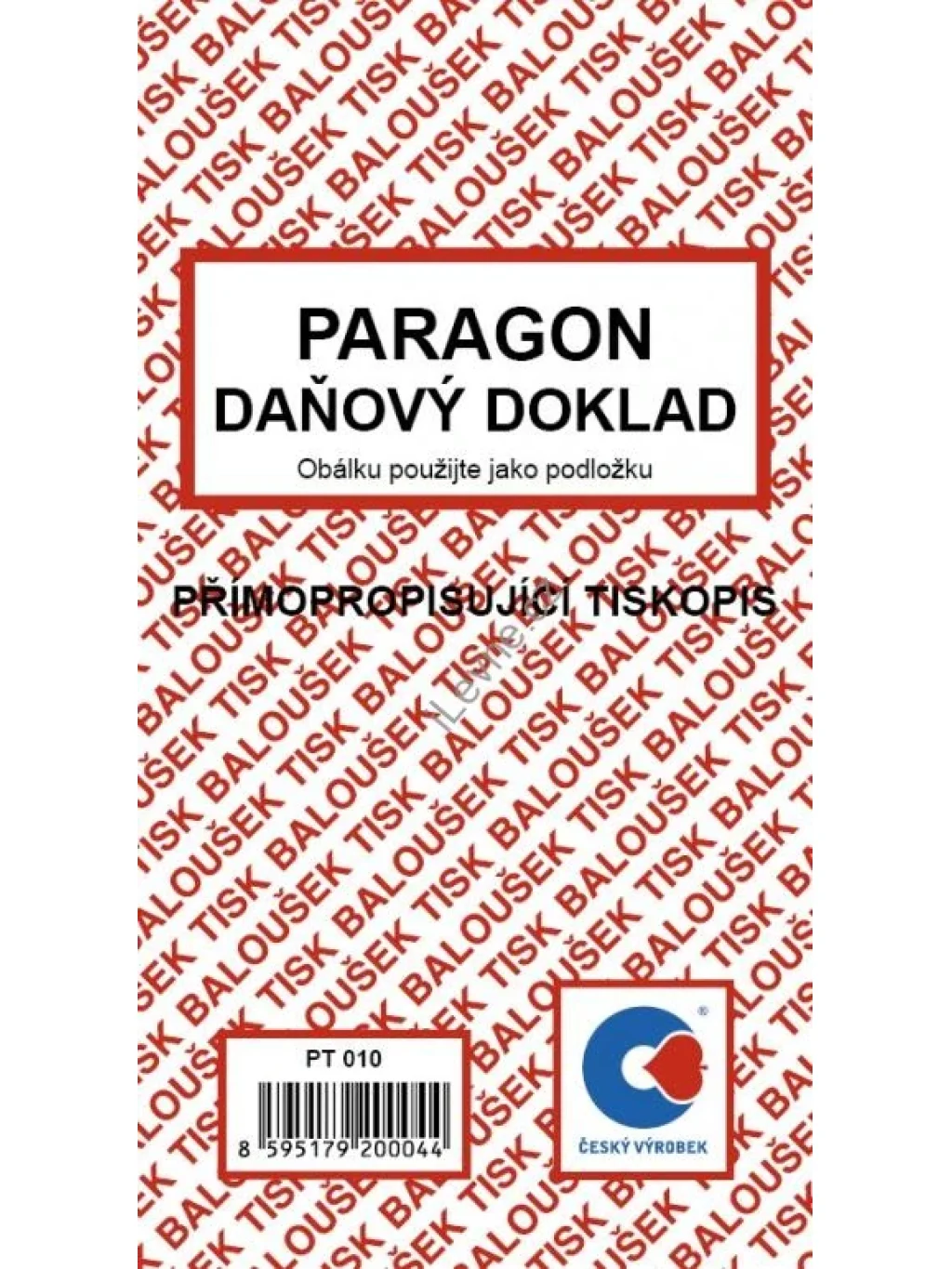 Paragon daňový doklad, nečíslovaný, A6 samopropis,50 listů