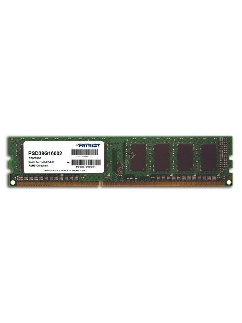 PATRIOT 8GB DDR3 1600MHz / DIMM / CL11 / SL PC3-12800