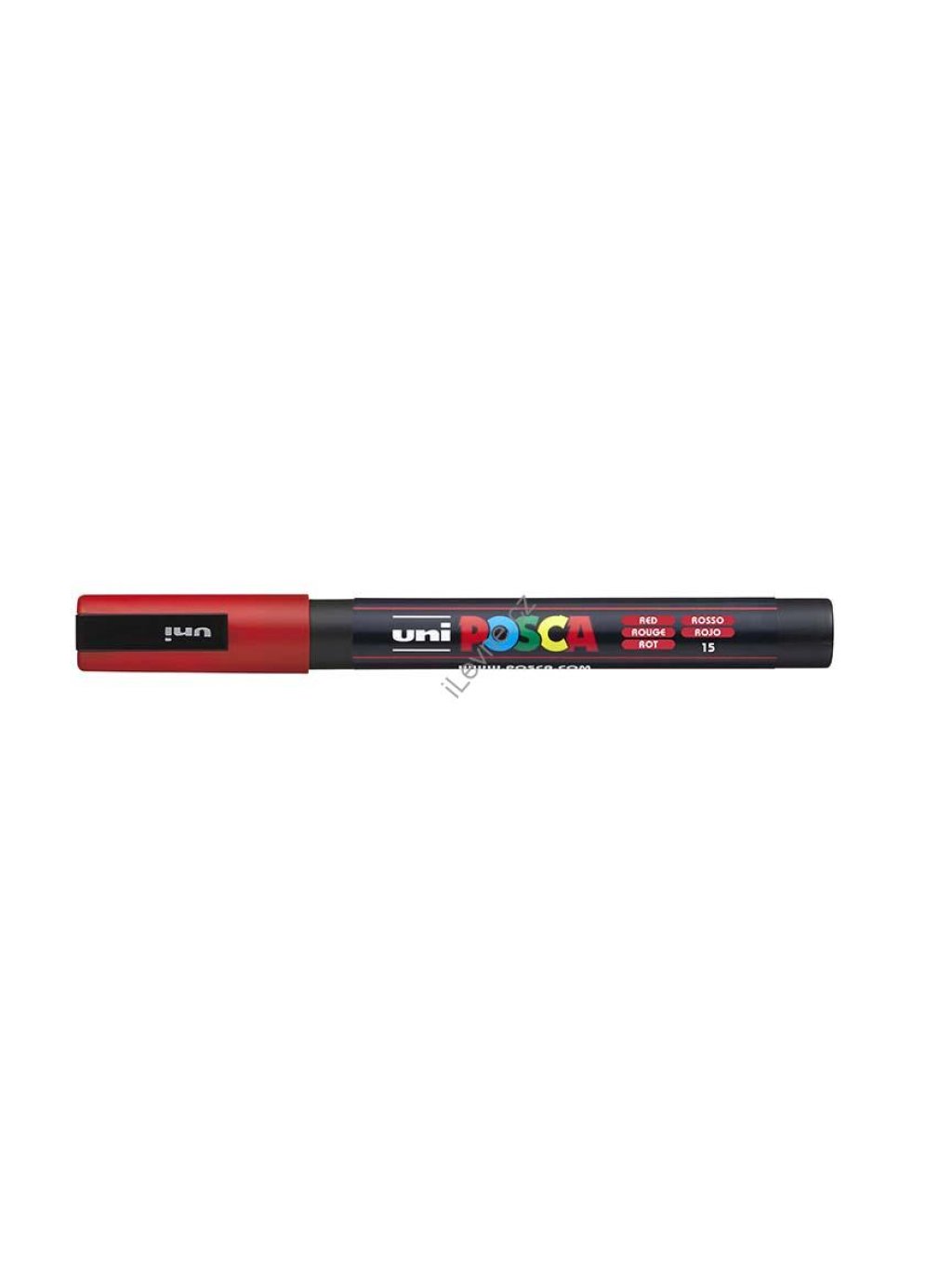 PC-3M akrylový popisovač Posca, 0,9-1,3 mm, červený (15)