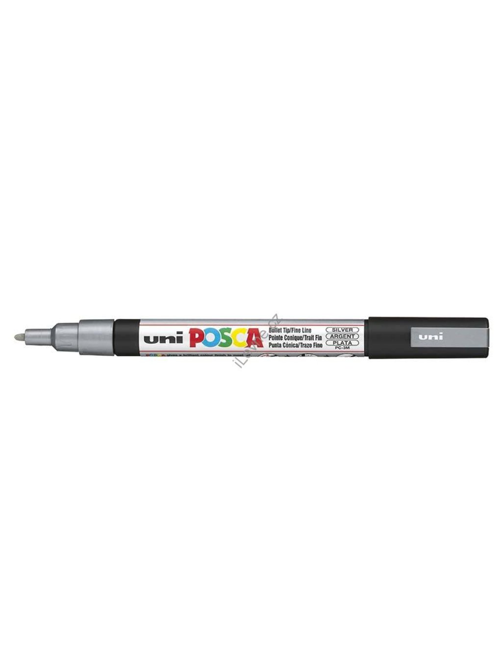 PC-3M akrylový popisovač Posca, 0,9-1,3 mm, stříbrný (26)