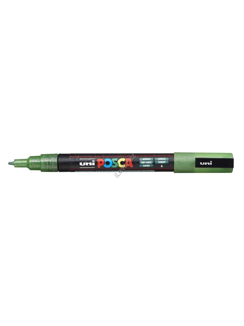 PC-3M akrylový popisovač Posca, 0,9-1,3 mm, zelený (6)