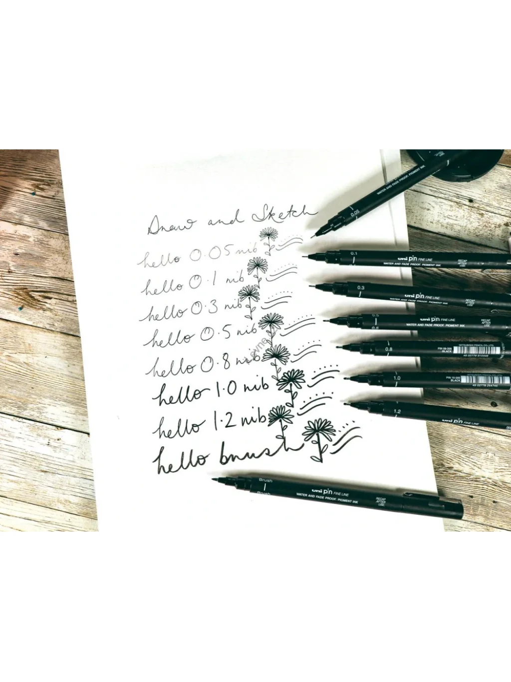 PIN Draw and Sketch sada 8 ks linerů, černý