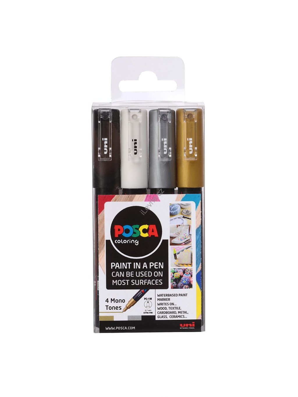 Posca sada popisovačů PC-1M, 0,7 - 1 mm, mix barev (4 ks)