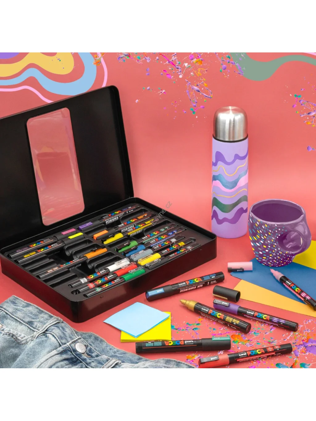 Posca sada popisovačů PC-1M/PC-3M/PC-5M, GROOVY, PC-1M: 6 ks, PC-3M: 7 ks, PC-5M: 7 ks, mix barev (20 ks)