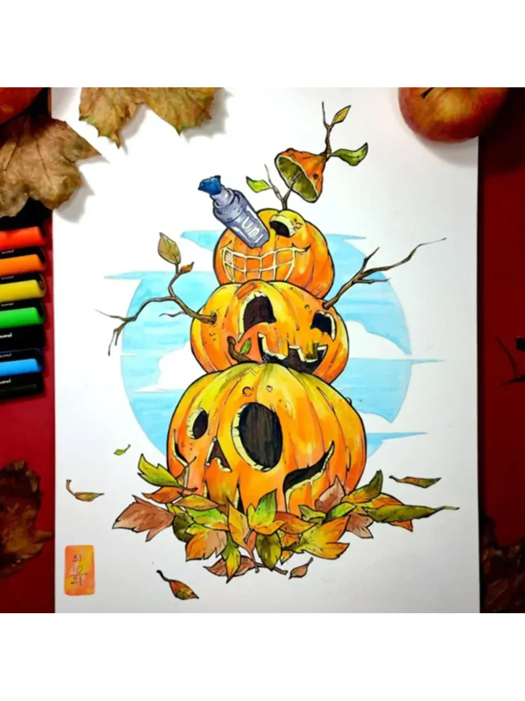 Posca sada popisovačů PC-3M, AUTUMN, 0,9 - 1,3 mm, mix zemitých tónů (8 ks)